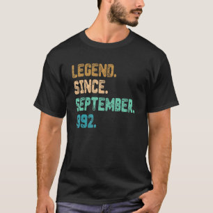 30 Year Old Legend Since September 1992 30th Birth T-Shirt