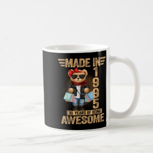 30 Year Old Made In 1995 Teddy Bear 30th Birthday  Coffee Mug