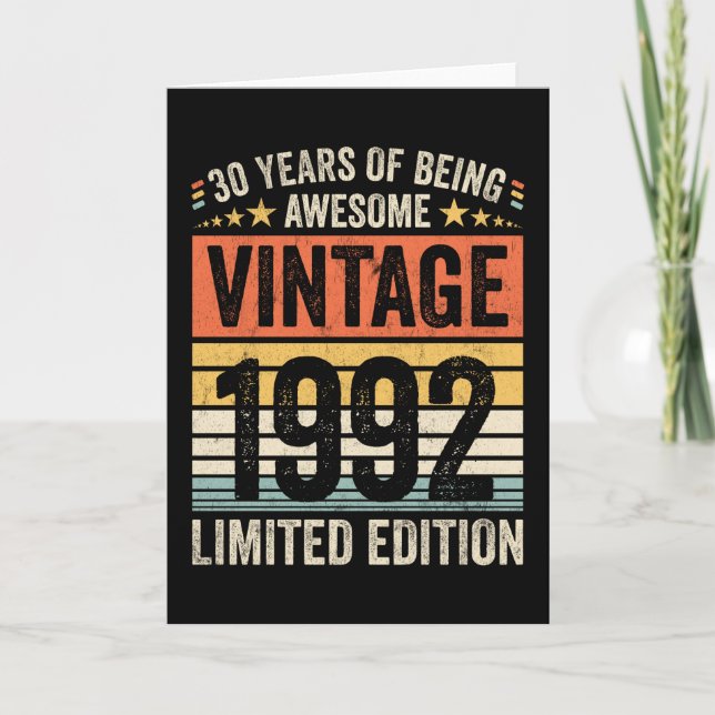 30 Years Of Being Awesome Vintage 1992 Card (Front)