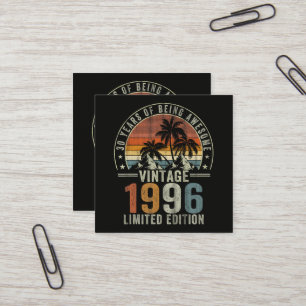 30 Years Of Being Awesome Vintage 1996 Square Business Card