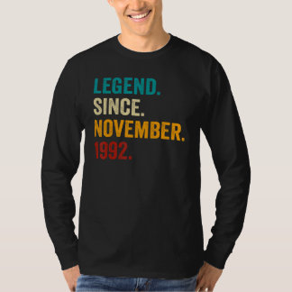 30 Years Old 30th Bday Men Legend Since November T-Shirt