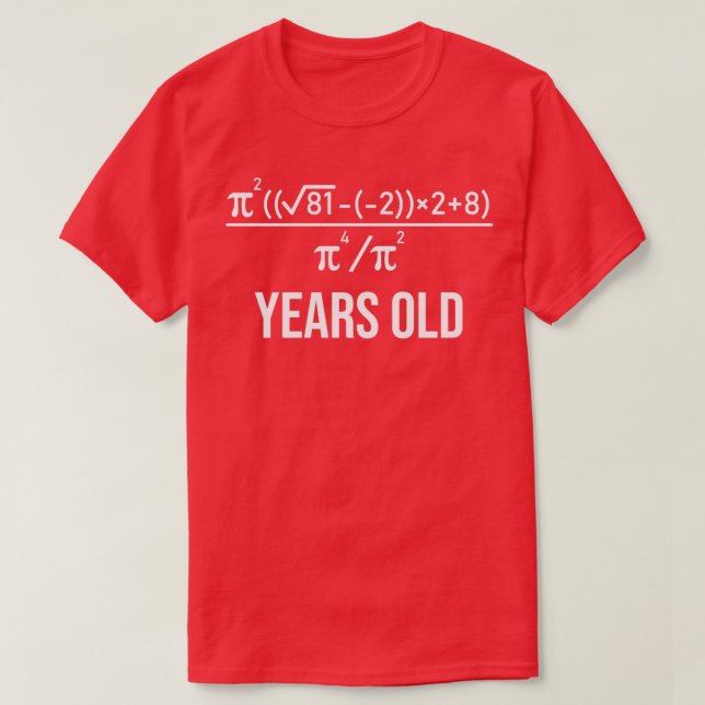 30 Years Old Algebra Equation Funny 30th Birthday  T-Shirt (Design Front)