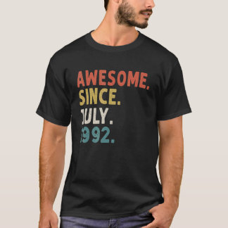 30 Years Old  Awesome Since July 1992 30th Birthda T-Shirt