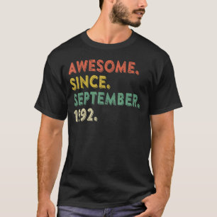 30 Years Old  Awesome Since September 1992 30th 12 T-Shirt