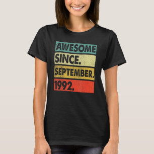 30 Years Old Awesome Since September 1992 30th 22 T-Shirt