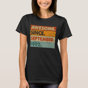 30 Years Old Awesome Since September 1992 30th Bi T-Shirt
