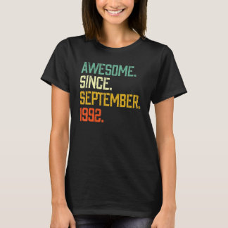 30 Years Old Awesome Since September 1992 30th Bi T-Shirt