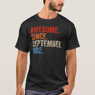 30 Years Old Awesome Since September 1992 30th Bi T-Shirt