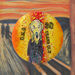 30 years old birthday any age  6 cm round badge 2 inch round button