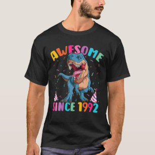30 Years Old Dinosaur Lover Awesome Since 1992 30T T-Shirt
