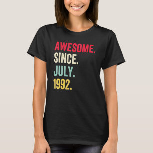 30 Years Old Funny Awesome Since July 1992 30th Bi T-Shirt