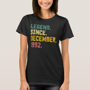 30 Years Old Legend Since December 1992 30th Birt T-Shirt