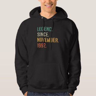 30 Years Old Legend Since November 1992 30th Bday Hoodie