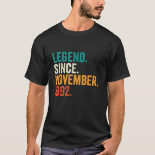 30 Years Old Legend Since November 1992 30th Birt T-Shirt