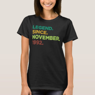 30 Years Old Legend Since November 1992 30th Birth T-Shirt