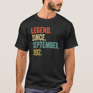 30 Years Old Legend Since September 1992 30th Birt T-Shirt