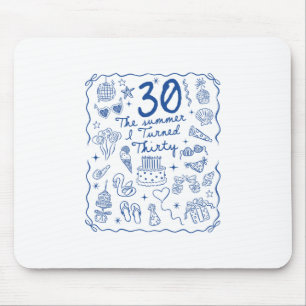 30 Years Old Women Men 30th Birthday Party Summer Mouse Pad