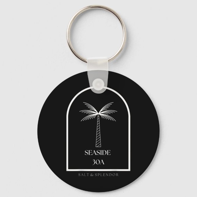 30a Seaside Florida Souvenir Vacation Graphic  Keychain (Front)