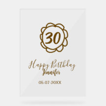 30e anniversaire ajouter nom date année fleur d'or