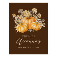 30e anniversaire Citrouille Rustic Automne Affiche