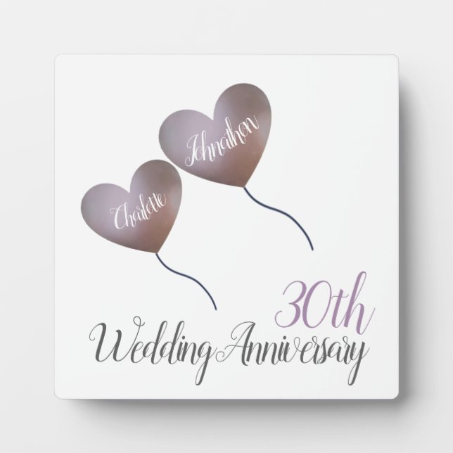 30e anniversaire de mariage perle cadeau Plaque (Devant)
