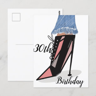 30e Anniversaire Femme Mode Beauté Carte postale