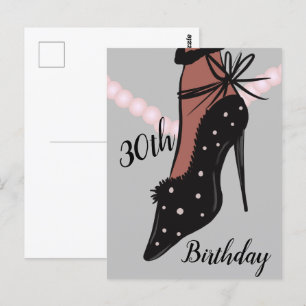 30e Anniversaire Femme Talon Mode Beauté Carte pos