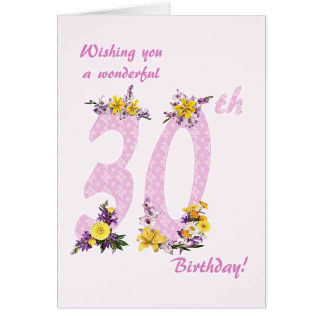 30e anniversaire Fleur numéros décorés (Devant)