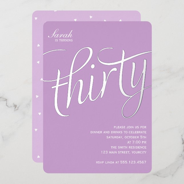 30e anniversaire Foil Invitation (Recto/Verso)
