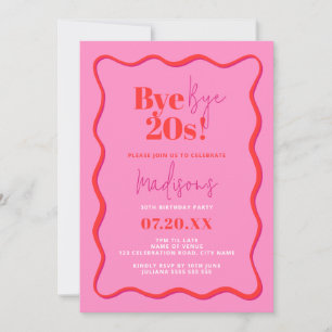 30e anniversaire Invitation Bye Bye 20s frontière