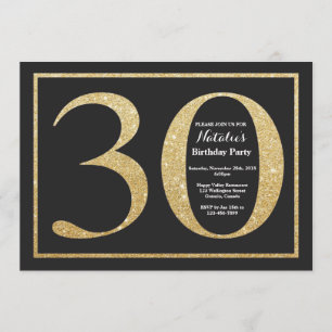 30e anniversaire Invitation Gold Parties scintilla