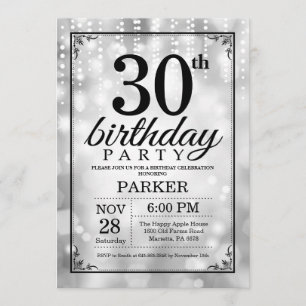 30e anniversaire Invitation Parties scintillant d'