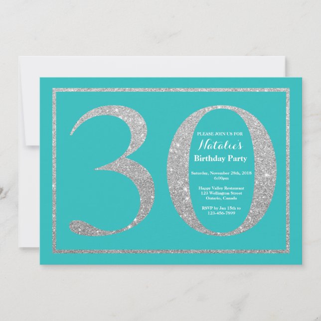 30e anniversaire Invitation Parties scintillant Tu (Devant)
