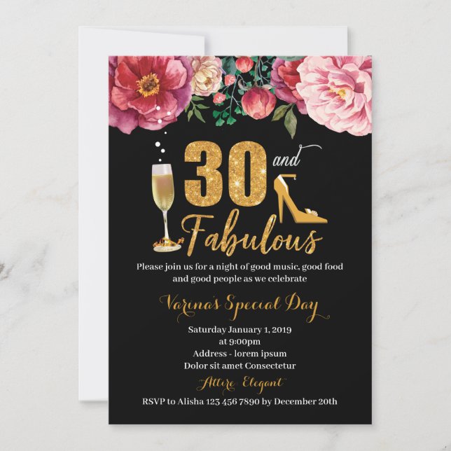 30e anniversaire Invitation pour les femmes (Devant)