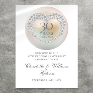 30e anniversaire Mariage Affiche de bienvenue perl