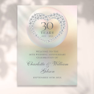 30e anniversaire Mariage Affiche de bienvenue perl