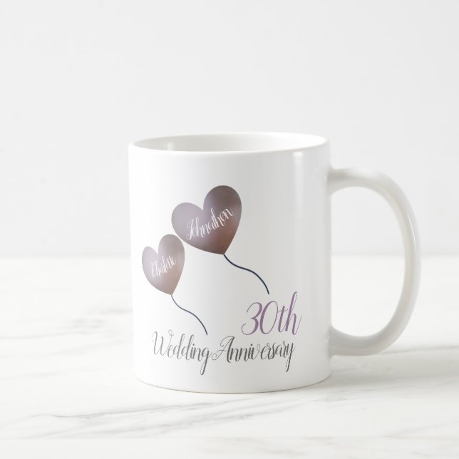 30e anniversaire mariage perle cadeau café tasse (Droite)