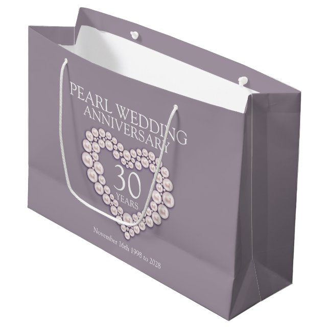 30e anniversaire mariage perle sac cadeau photo (Devant Angle)