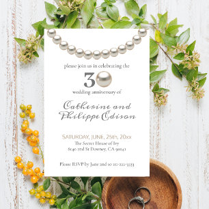 30e anniversaire Pearl Faire-part de mariage