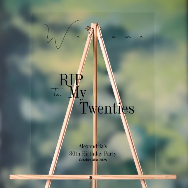 30e anniversaire RIP 20s Typographie noire Bienven (Neutre)