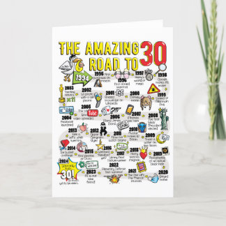 30e carte d'anniversaire pour lui ou elle