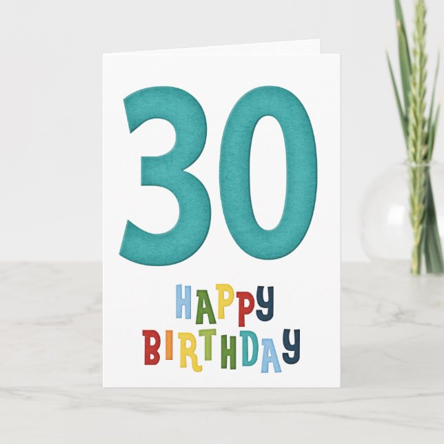 30e Joyeux Anniversaire Carte Design 2 (Devant)