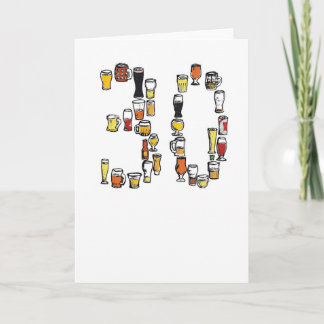30ème carte d'anniversaire, carte de bière