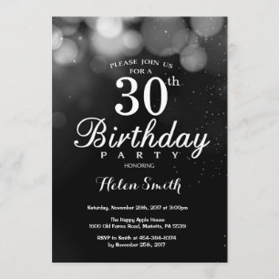 30ème carte d'invitation d'anniversaire de parties