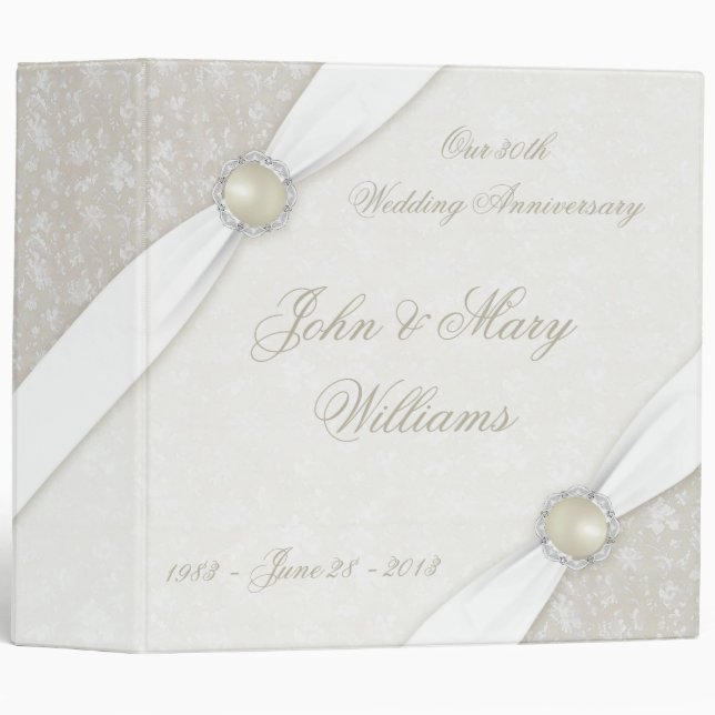 30ème classeur d'anniversaire de mariage de (Devant/Côté)
