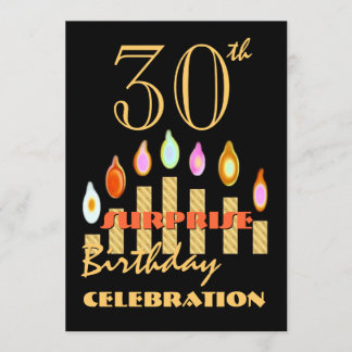 30ème Invitation de bougies d'or de fête