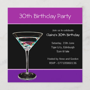 30ème Invitation de fête d'anniversaire