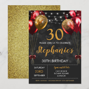 30ème Invitation Red Black Gold