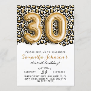 30ème Leopard Fabuleux Glam Invitation d'anniversa