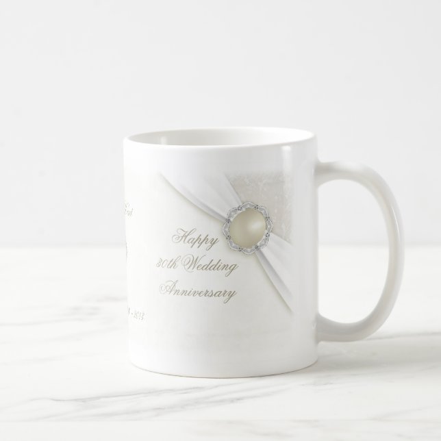30ème tasse d'anniversaire de mariage de damassé (Droite)